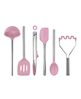 Tovolo Utensil 6-Pc. Silicone with Steel Handles - Pink Sorbet