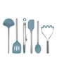 Tovolo Utensil 6-Pc. Silicone with Steel Handles - Blue
