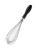 12-Inch Stainless Steel Whisk - Balloon Whisk Kitchen Tool With Soft Silicone Handle - Black
