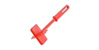 Red premium meat chopper, ground beef masher, and hamburger chopper utensil.