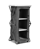 Gouun grey folding camping cabinet with 3 shelves and carry bag.