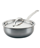 Hestan nanobond 2-quart titanium saucier with lid - stainless steel.