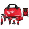 M12 FUEL 12V Lithium-Ion Cordless Drill Driver, Impact Wrench, Ratchet, Inflator Combo Kit w/Batteries, Charger