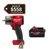 Get the M18 Fuel Gen-2 18V Mid Torque Brushless Cordless 3/8" Impact Wrench with an 8.0 Ah Forge Starter Kit.