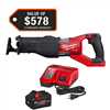 M18 FUEL 18V Lithium-Ion Brushless Cordless Super SAWZALL Orbital Reciprocating Saw w/ 8.0 Ah FORGE Starter Kit