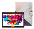 10.1" Octa Core 128GB Storage Android 15 Tablet with Pink White Marble Case - Black