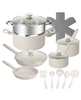 Desert Collection 15-piece beige nonstick cookware set.