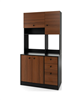 Tall Kitchen Pantry Storage Cabinet with 3 Drawers and Adjustable Shelves - Black