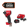 M18 Fuel 18V cordless 1/4" impact driver with 8.0 Ah Forge starter kit.