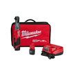 M12 Fuel 12V cordless 3/8" ratchet kit includes (2) 2.0Ah batteries, charger, and tool bag.