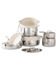 Bloomhouse 12-piece white stainless steel non-stick cookware set with discount included.