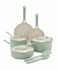 20% off GreenPan Nova Gallery ceramic nonstick 10-piece cookware set in sage.