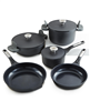 BergHOFF Leo Phantom 8pc recycled nonstick ceramic cookware set - black.