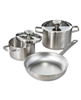 BergHOFF 5pc graphite recycled stainless steel cookware set - silver.