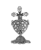 Gray pewter heart perfume bottle.