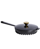 Fireup 10" enameled cast iron frying pan with lid - black.