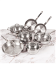BergHOFF Belly Shape 12pc 18/10 Stainless Steel Cookware Set, Glass Lids