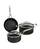 Get 20% off the BergHOFF essentials 5pc non-stick hard anodized cookware set for two with glass lid in black.