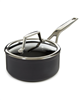 Essentials Non-stick Hard Anodized 6.25" Saucepan 1.3qt. With Glass Lid, Black