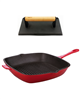BergHOFF Neo 2pc 11" cast iron grill pan with steak press - red, now with a discount.