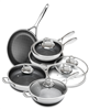DiamondClad 9-Pc. Hybrid Nonstick Stainless Steel Frypan, Wok and Everything Pan Set