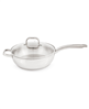 BergHOFF Belly 18/10 Stainless Steel 9.5" Deep Skillet with Glass Lid - Silver