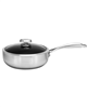 Scanpan 4-quart silver aluminum deep saute pan.
