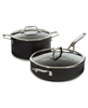 Get a 30% discount on the BergHOFF essentials 4pc non-stick hard anodized simmer set with glass lids in black.