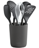 Zyliss Silicone & Nylon 7-Pc. Utensil & Storage Crock Set - Dk Gry