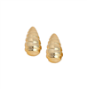 Sohi women's gold medium shell stud earrings.