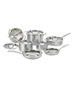 Cuisinart Multiclad Pro tri-ply stainless steel 12-piece cookware set. 
