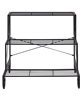 Black 3-tier outdoor metal plant stand - perfect for garden display.