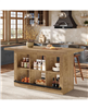 Tribesigns Kitchen Island with Storage, Farmhouse Table