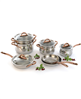 Ouro Gold 11Pc 18/10 Stainless Steel Cookware Set with Glass Lids
