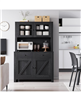 Gaomon Kitchen Pantry Cabinet with Microwave Stand and Adjustable Shelves
