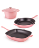 Get the BergHOFF Neo 4pc pink cast iron cookware set.