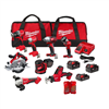 M18 18V Cordless Lithium-Ion 8-Tool Combo Kit w/ 3 Batteries, Charger, Bag