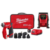 M12 FUEL 12V Lithium-Ion Brushless Cordless 4-in-1 Installation 3/8 in. Drill Driver Kit w 4-Tool Heads & M12 Inflator