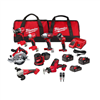 M18 18V Cordless Lithium-Ion 8-Tool Combo Kit w/ 3 Batteries, Charger, Bag with 2-Pc Solid Wire Stripper
