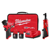M12 FUEL 12-Volt Lithium-Ion Brushless Cordless 1/4 in. Hex Impact Driver Kit with M12 3/8 in. Ratchet