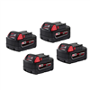 M18 18V 5.0Ah XC lithium-ion battery pack (4-pack).