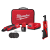 M12 12V lithium-ion cordless brushless rotary tool kit with 3/8 in. ratchet.