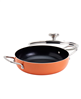 Infuse Latin 3 qt orange aluminum caldero with lid.