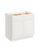 Boyel Living 36" single base cabinet in pearl white with full overlay HDF door and dovetail drawer.