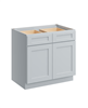 Boyel Living 36" dove grey single base cabinet with full overlay HDF door and dovetail drawer.