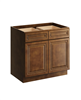 36" Single Base Cabinet with Full Overlay Hdf Door and Dovetail Drawer - Dark caramel