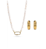 Get the Joey Baby freshwater pearl gold-tone layered necklace and huggie earring set now with a discount.