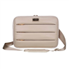 Sandy Lisa La Jolla 14" laptop sleeve (beige) with discount information at the end.