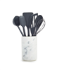 GreenPan 7-pc. silicone crock set in charcoal grey.