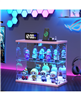 Led Lighted 2-Tier Glass Display Case with Charging Station and Motion Sensor
